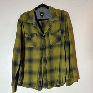 Vans Sycamore Flannel Button Down Long Sleeve Green
